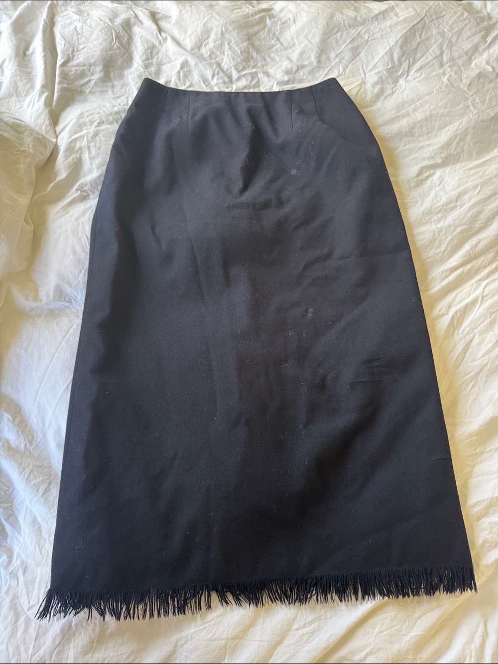 100% Wool Skirt with Fringe
